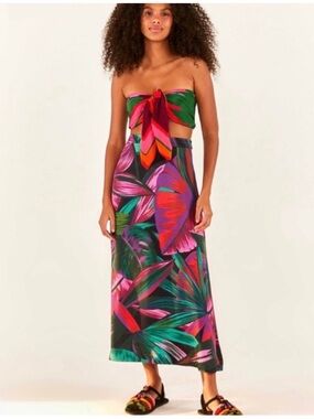 Farm Rio Midnight Leave Midi Skirt